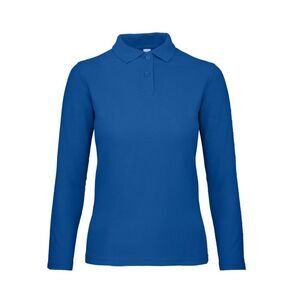 B&C ID.001 Womens/Ladies Long Sleeve Polo / Regal Blue